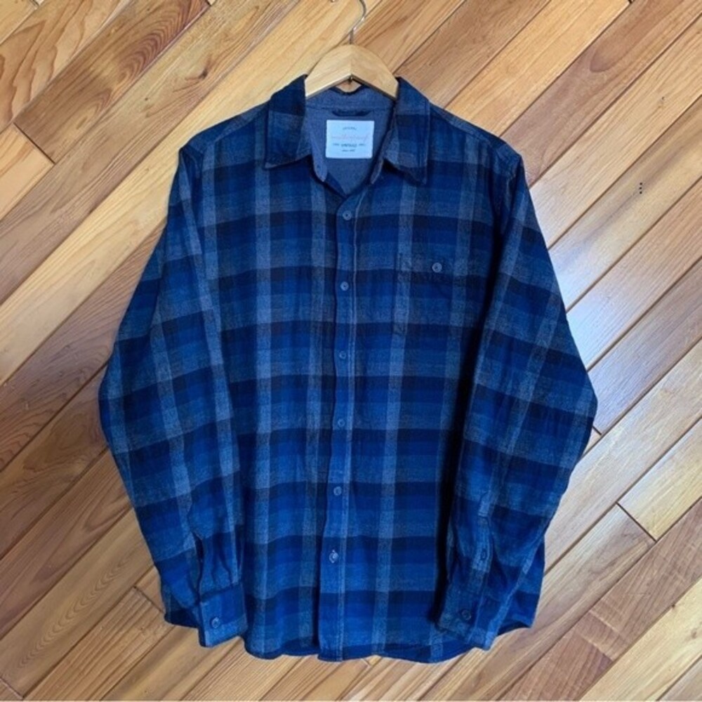 Blue Plaid Weatherproof Vintage Casual Button Down